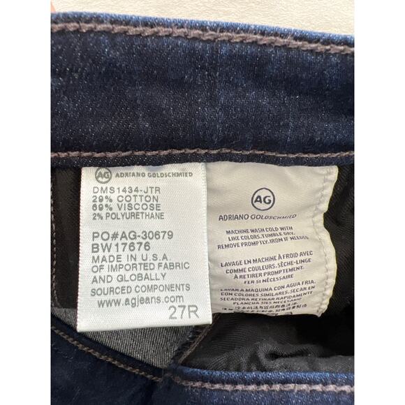 AG Adriano Goldschmied Prima Mid Rise Cigarette Leg Jean Dark Blue Women's 27 - Picture 4 of 6